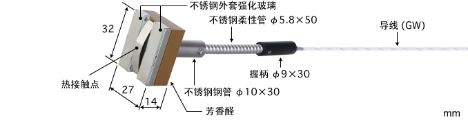 内藏磁铁型表面温度传感器 MG系列 E型热电偶 MG-64E-GW1-ANP K型热电偶 MG-64K-GW1-ANP