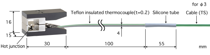 夹管型表面温度传感器 VA系列 E型热电偶 VA-03E-01-TS1-ANP K型热电偶 VA-03K-01-TS1-ANP