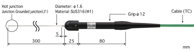 内江E型热电偶 A1.6-E-J1-M1-L300-TC1-ANP K型热电偶 A1.6-K-J1-M1-L300-TC1-ANP